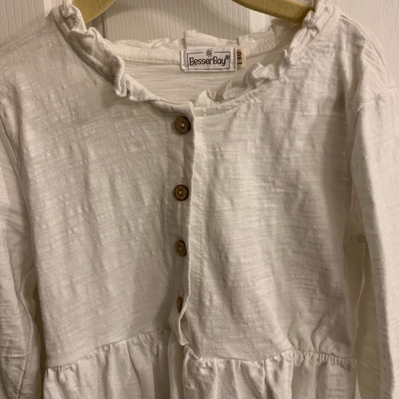 Girls white Long Sleeve Dress - Picture 2 of 3